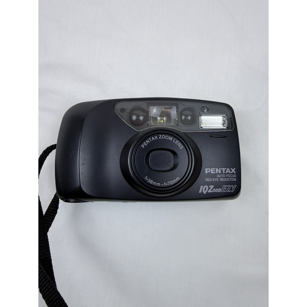 PENTAX IQZoom EZY 35mm Point & Shoot Film Camera Auto Focus Flash Black